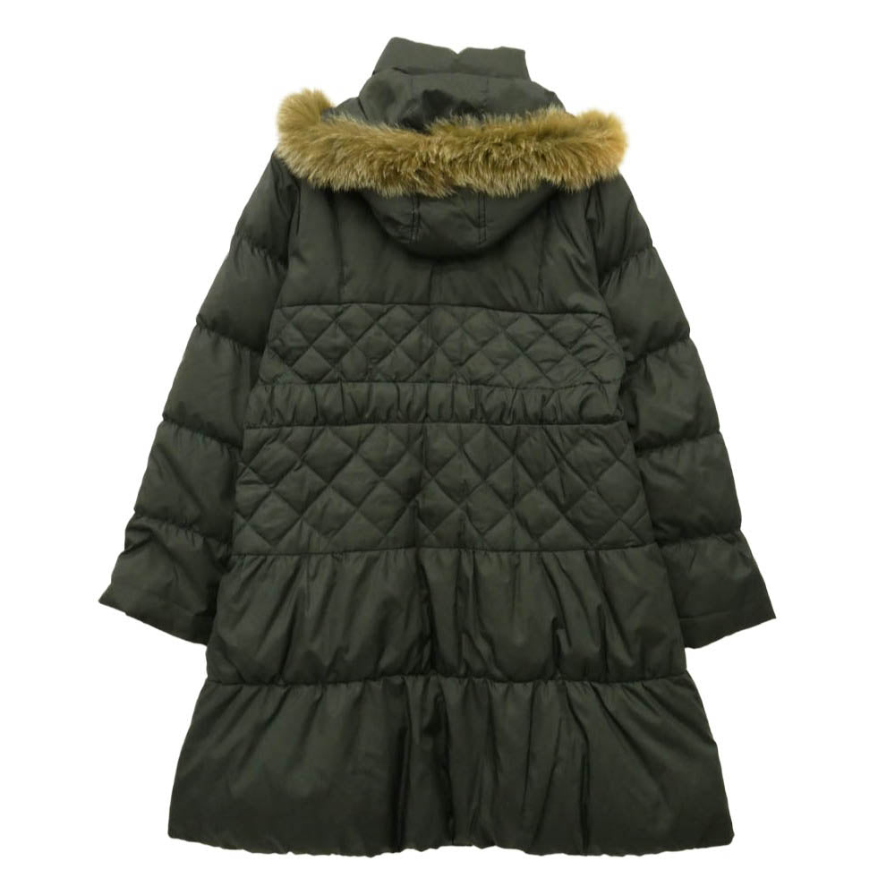 BALMAIN バルマン P345D-90F ファー フーデッド ダウン コート ジャケット モスグリーン系 M【中古】