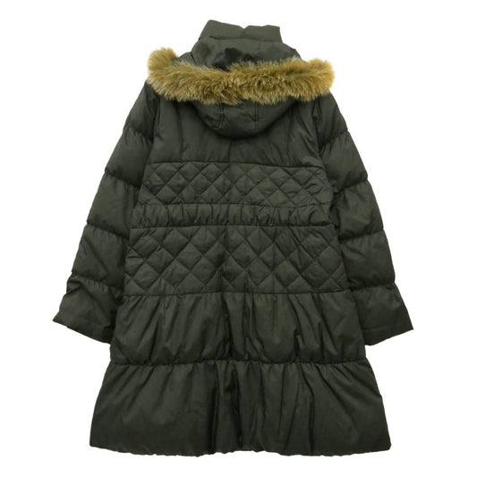 BALMAIN バルマン P345D-90F ファー フーデッド ダウン コート ジャケット モスグリーン系 M【中古】