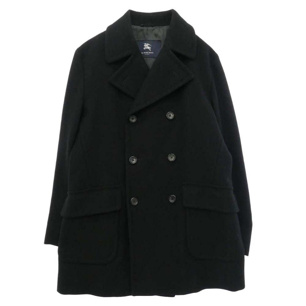 BURBERRY バーバリー カシミヤ混 Pコート ピーコート ブラック系 L【中古】