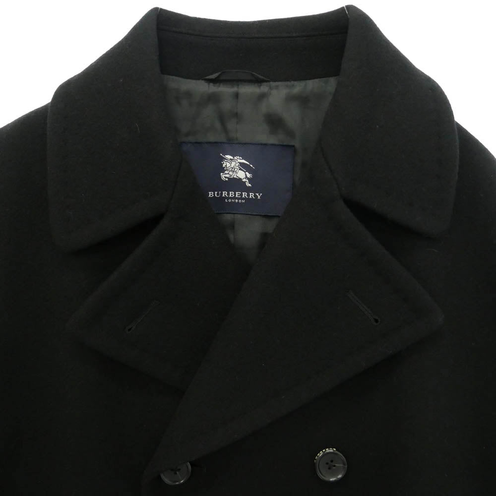 BURBERRY バーバリー カシミヤ混 Pコート ピーコート ブラック系 L【中古】