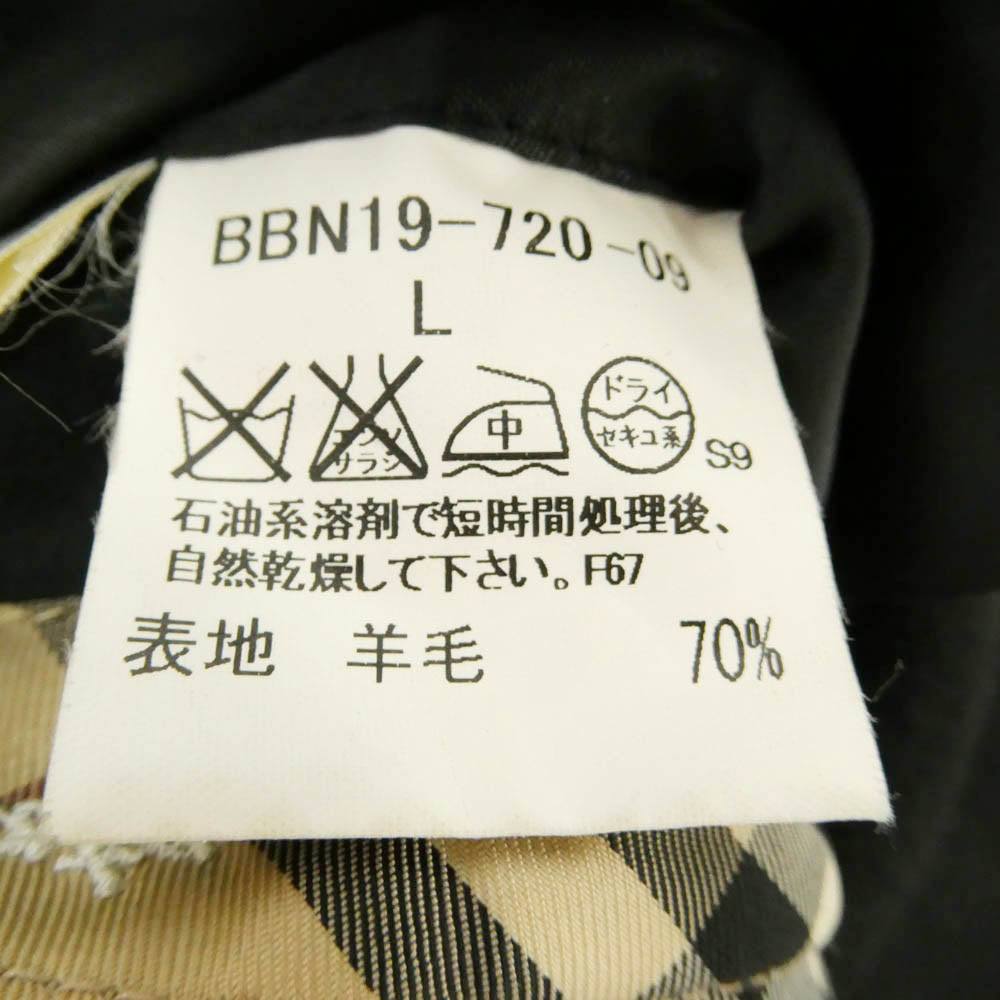 BURBERRY バーバリー カシミヤ混 Pコート ピーコート ブラック系 L【中古】