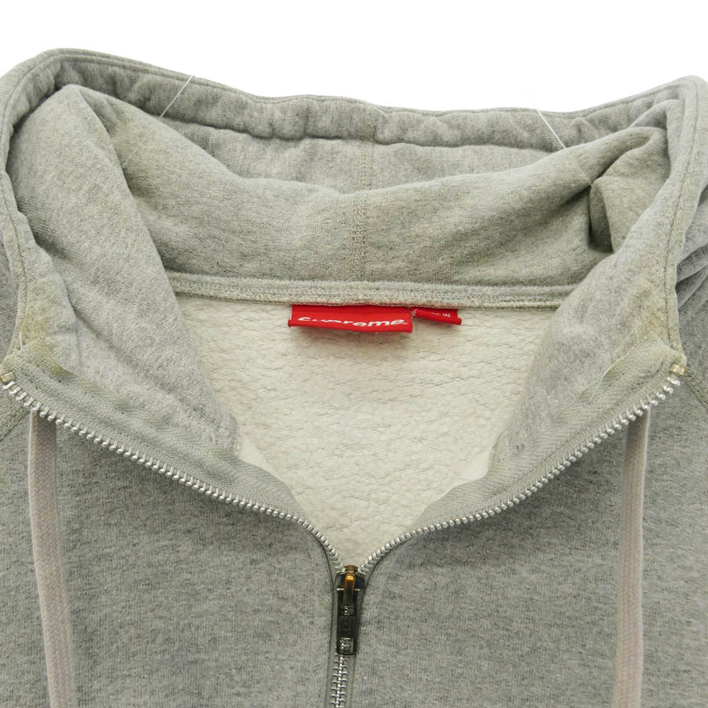 Supreme シュプリーム 13AW Small Box Logo Half Zip Hoodie スモール ボックスロゴ ハーフジップ フーディー パーカー スウェット グレー系 L【中古】