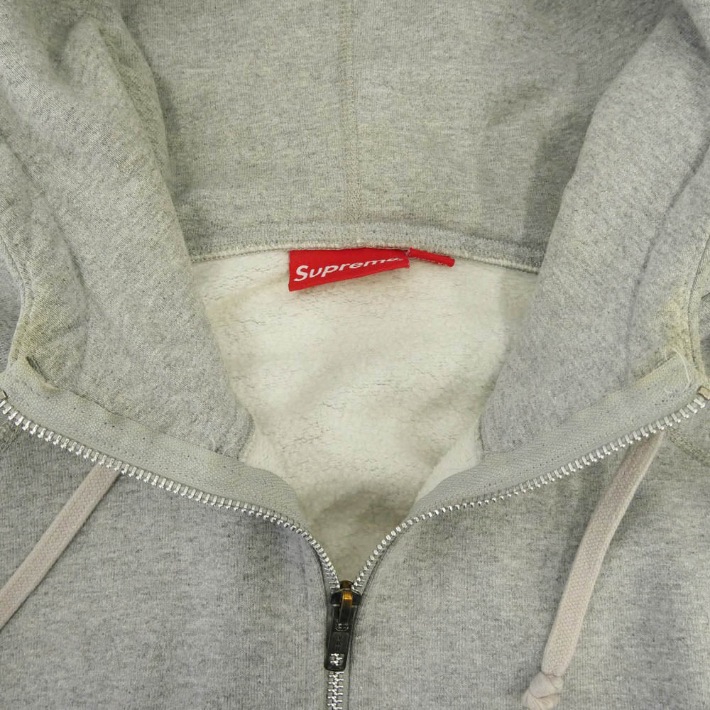 Supreme シュプリーム 13AW Small Box Logo Half Zip Hoodie スモール ボックスロゴ ハーフジップ フーディー パーカー スウェット グレー系 L【中古】