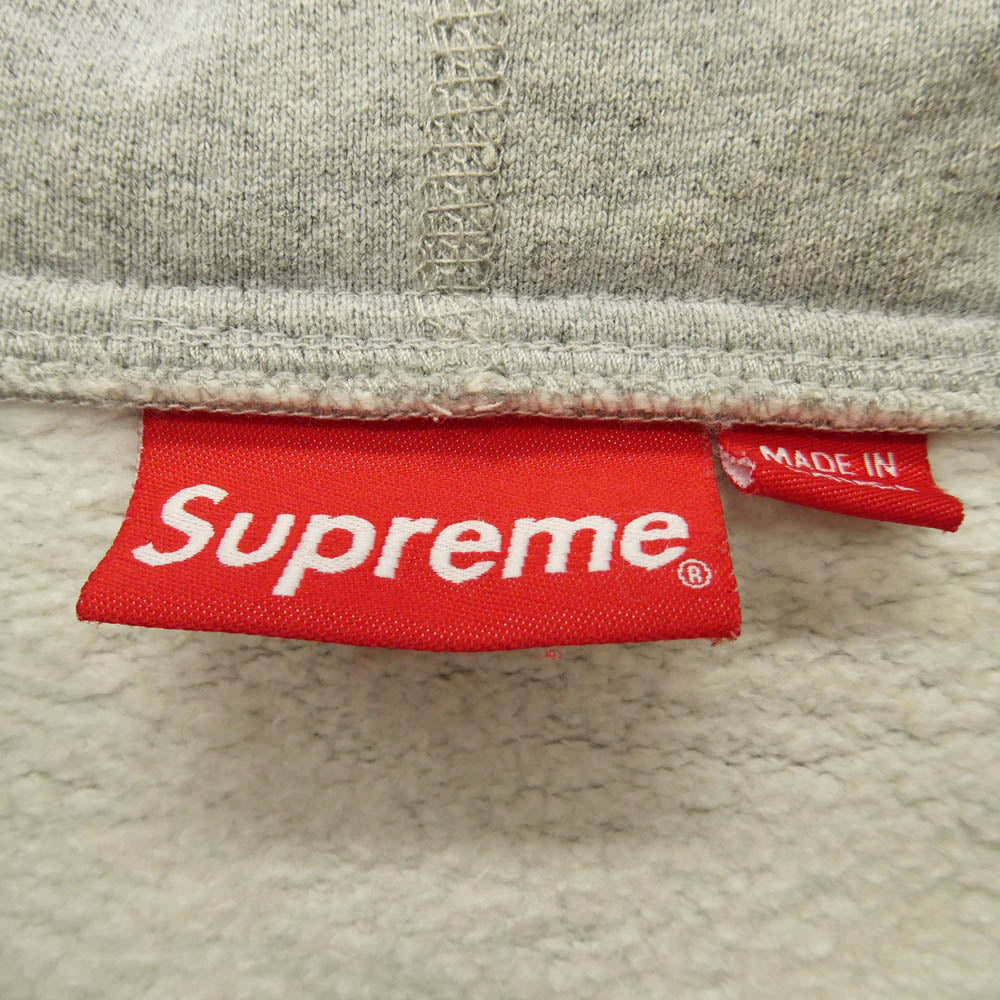 Supreme シュプリーム 13AW Small Box Logo Half Zip Hoodie スモール ボックスロゴ ハーフジップ フーディー パーカー スウェット グレー系 L【中古】