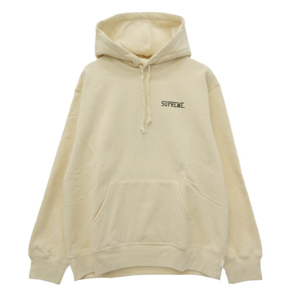 Supreme シュプリーム 22SS Ralph Steadman Skull Hooded Sweatshirt ラルフ ステッドマン スカル刺繍 ロゴプリント フーデッド プルオーバー スウェットシャツ パーカー フーディー オフホワイト系 M【中古】