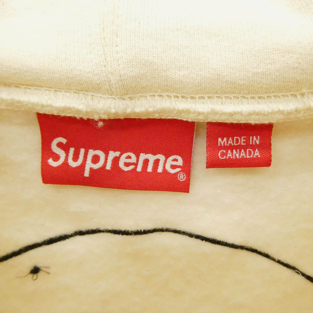 Supreme シュプリーム 22SS Ralph Steadman Skull Hooded Sweatshirt ラルフ ステッドマン スカル刺繍 ロゴプリント フーデッド プルオーバー スウェットシャツ パーカー フーディー オフホワイト系 M【中古】