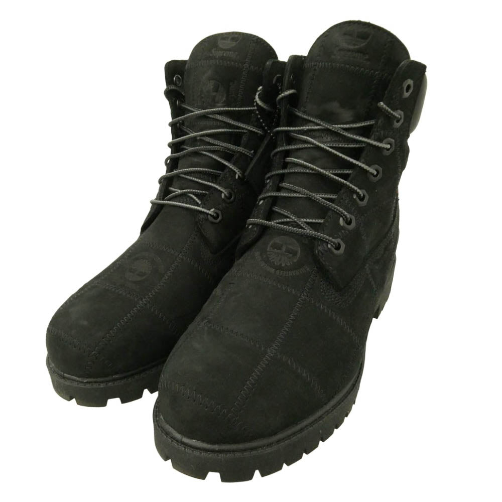 Supreme シュプリーム Timberland ティンバーランド 25AW TB0A5TBZW05 × Timberland Patchwork 6 Inch Premium Boot ティンバーランド パッチワーク プレミアム ワーク ブーツ ブラック系 27cm【美品】【中古】