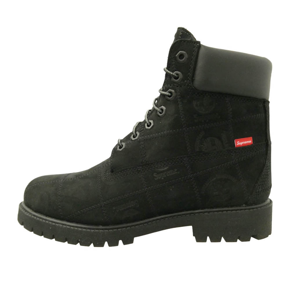 Supreme シュプリーム Timberland ティンバーランド 25AW TB0A5TBZW05 × Timberland Patchwork 6 Inch Premium Boot ティンバーランド パッチワーク プレミアム ワーク ブーツ ブラック系 27cm【美品】【中古】