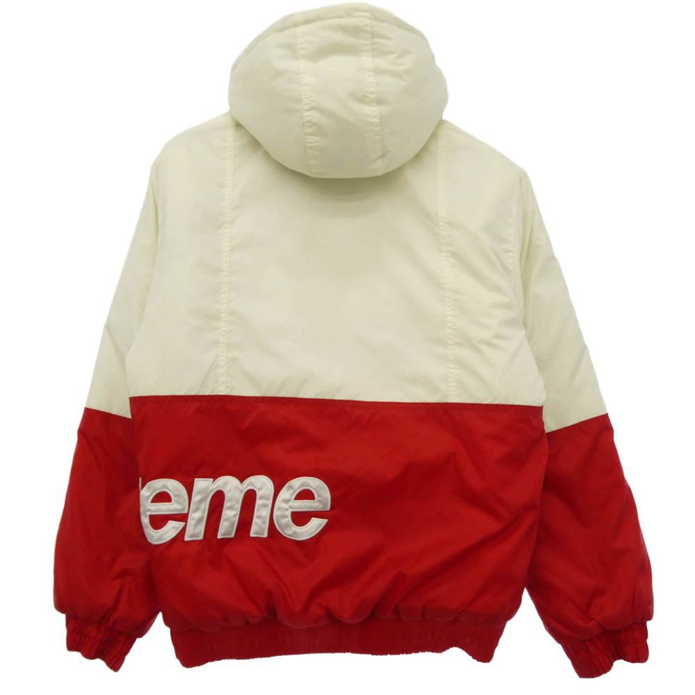 Supreme シュプリーム 16AW Sideline Side Logo Parka サイドライン サイドロゴ ジップアップ 中綿 ナイロン ジャケット ブルゾン ホワイト系 レッド系 S【中古】