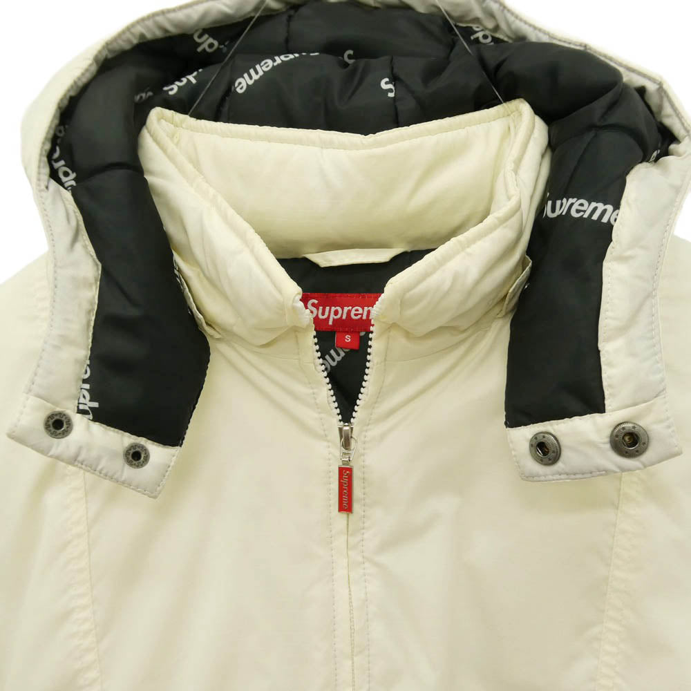Supreme シュプリーム 16AW Sideline Side Logo Parka サイドライン サイドロゴ ジップアップ 中綿 ナイロン ジャケット ブルゾン ホワイト系 レッド系 S【中古】