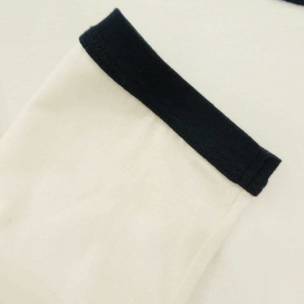 THOM BROWNE トムブラウン FJS150A-J0091-113 Womens Cotton Ringer Long Sleeve T-Shirt ウィメンズ コットンスラブ リンガー 長袖 ロング スリーブ カットソー オフホワイト系 40【中古】