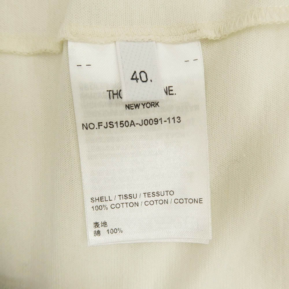 THOM BROWNE トムブラウン FJS150A-J0091-113 Womens Cotton Ringer Long Sleeve T-Shirt ウィメンズ コットンスラブ リンガー 長袖 ロング スリーブ カットソー オフホワイト系 40【中古】