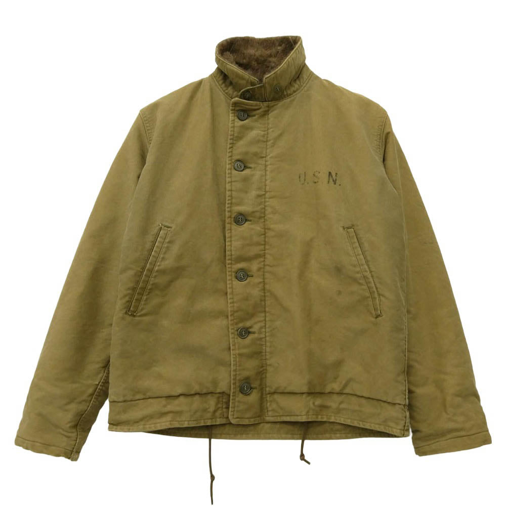 ヴィンテージ 40s N-1 ボア デッキジャケット カーキ系 40【中古】