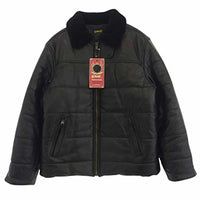 Shearling Collar Leather Puffy Jacket 画像