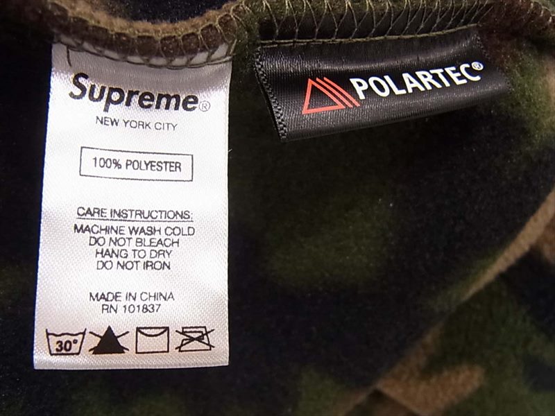 Supreme シュプリーム 19AW Polartec Half Zip Pullover Woodland Camo カモ柄 ポーラテック ハーフジップ フリース ジャケット マルチカラー系 M【新古品】【未使用】【中古】
