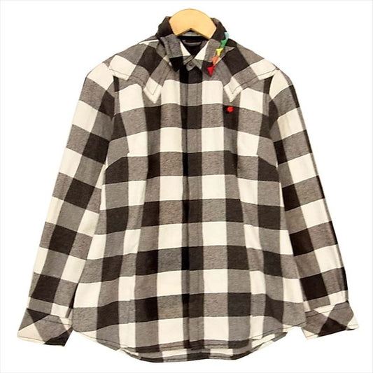 FranCisT_MOR.K.S. フランシストモークス バッファロープレイド 加工 チェック レディース 長袖シャツ 黒系【美品】【中古】