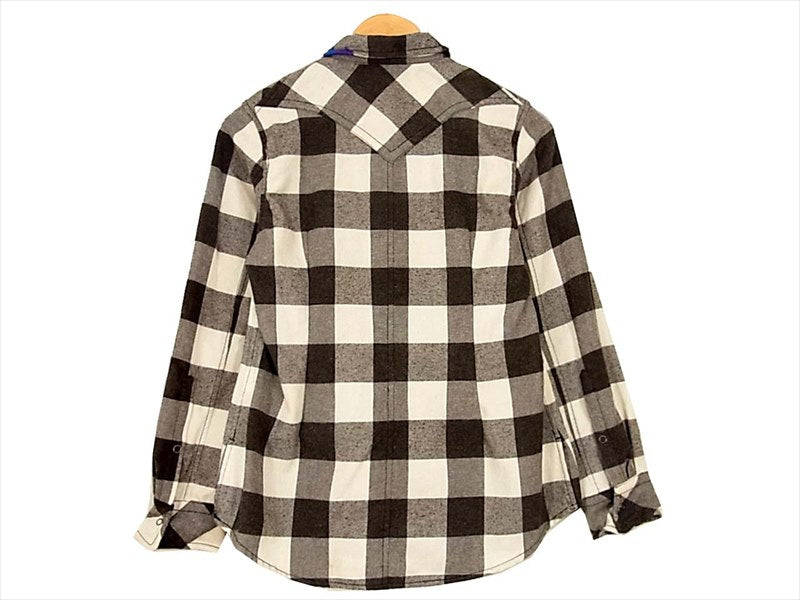 FranCisT_MOR.K.S. フランシストモークス バッファロープレイド 加工 チェック レディース 長袖シャツ 黒系【美品】【中古】