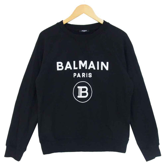 BALMAIN バルマン ロゴ スウェット 長袖  ブラック系 L【中古】