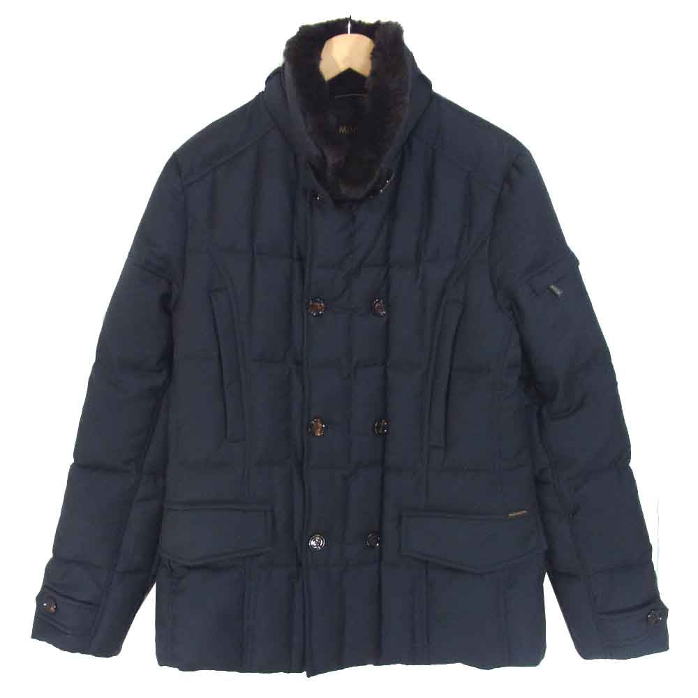 ムーレー 国内正規品 SIRO L ファー ダウンジャケット ダークネイビー系 48【中古】