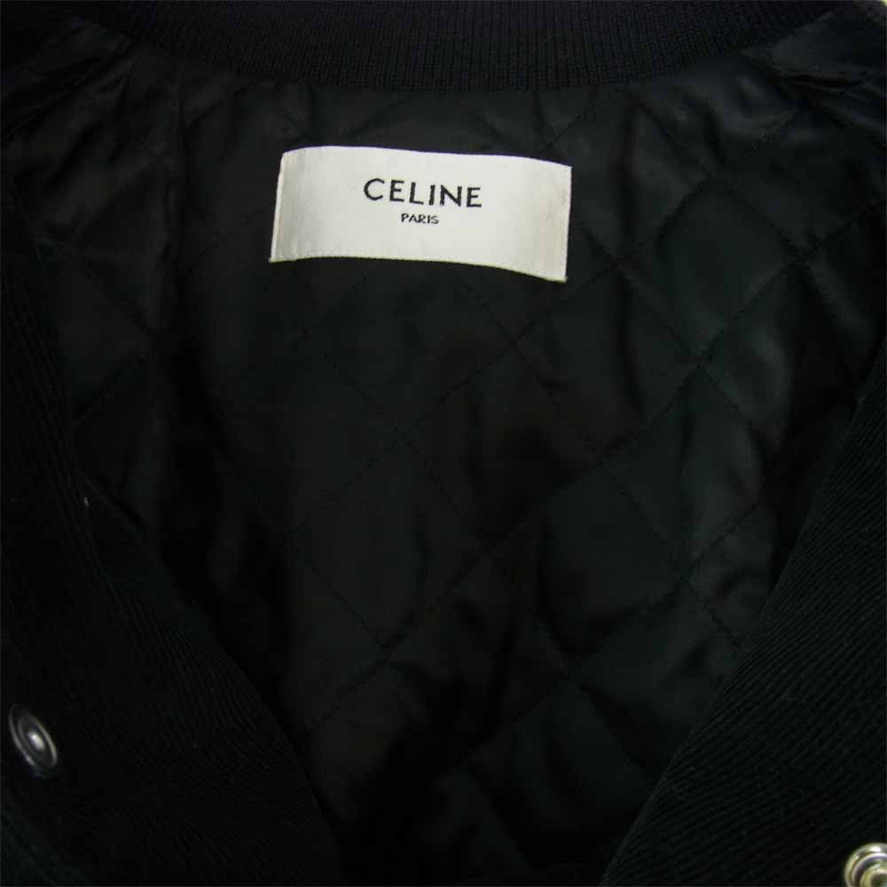 CELINE セリーヌ 20AW 2W266000G 国内正規品 エンブロイダリー テディ コーデュロイ ブルゾン ブラック系【美品】【中古】