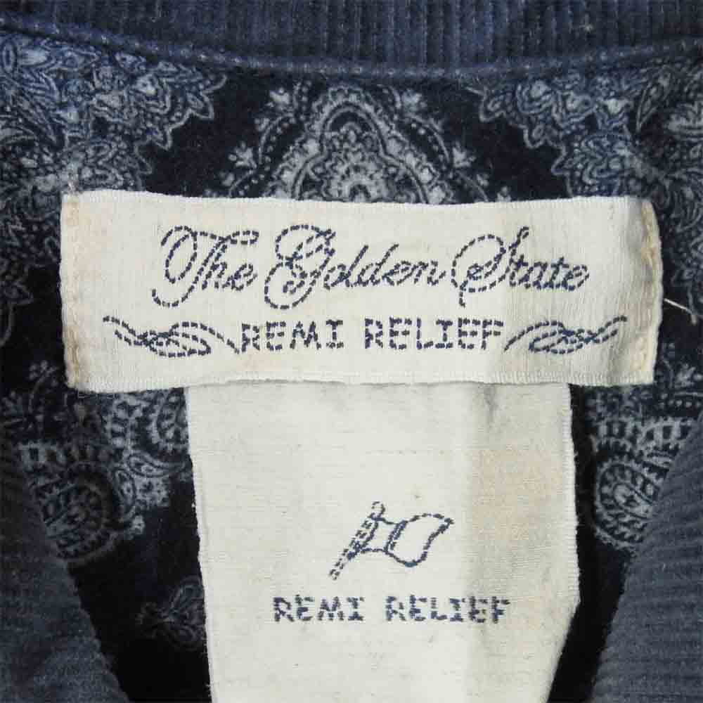 REMI RELIEF レミレリーフ コンチョ ボタン デニム ダウン ジャケット B'2nd 別注 裏地 ペイズリー USED加工 インディゴブルー系 XL【中古】