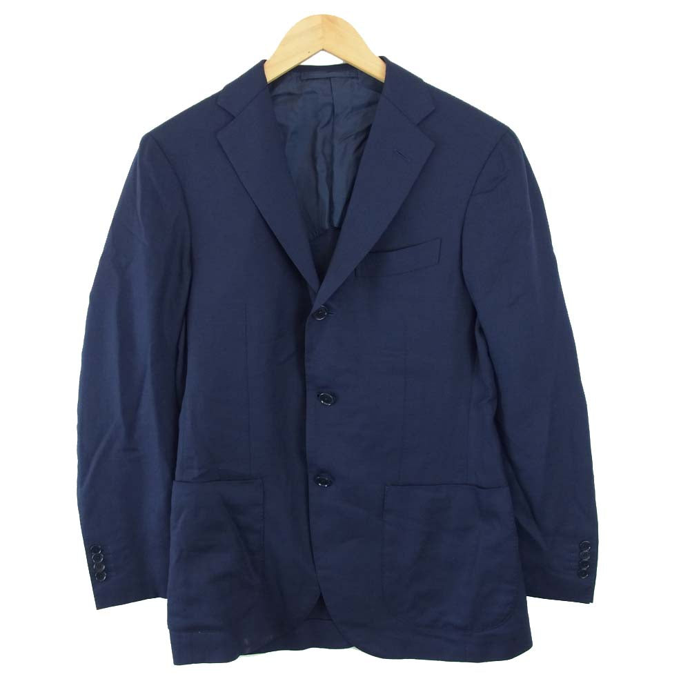 BEAMS ビームス BEAMS F ビームスエフ 鹿の子 3B テーラード ジャケット ネイビー系 93【中古】