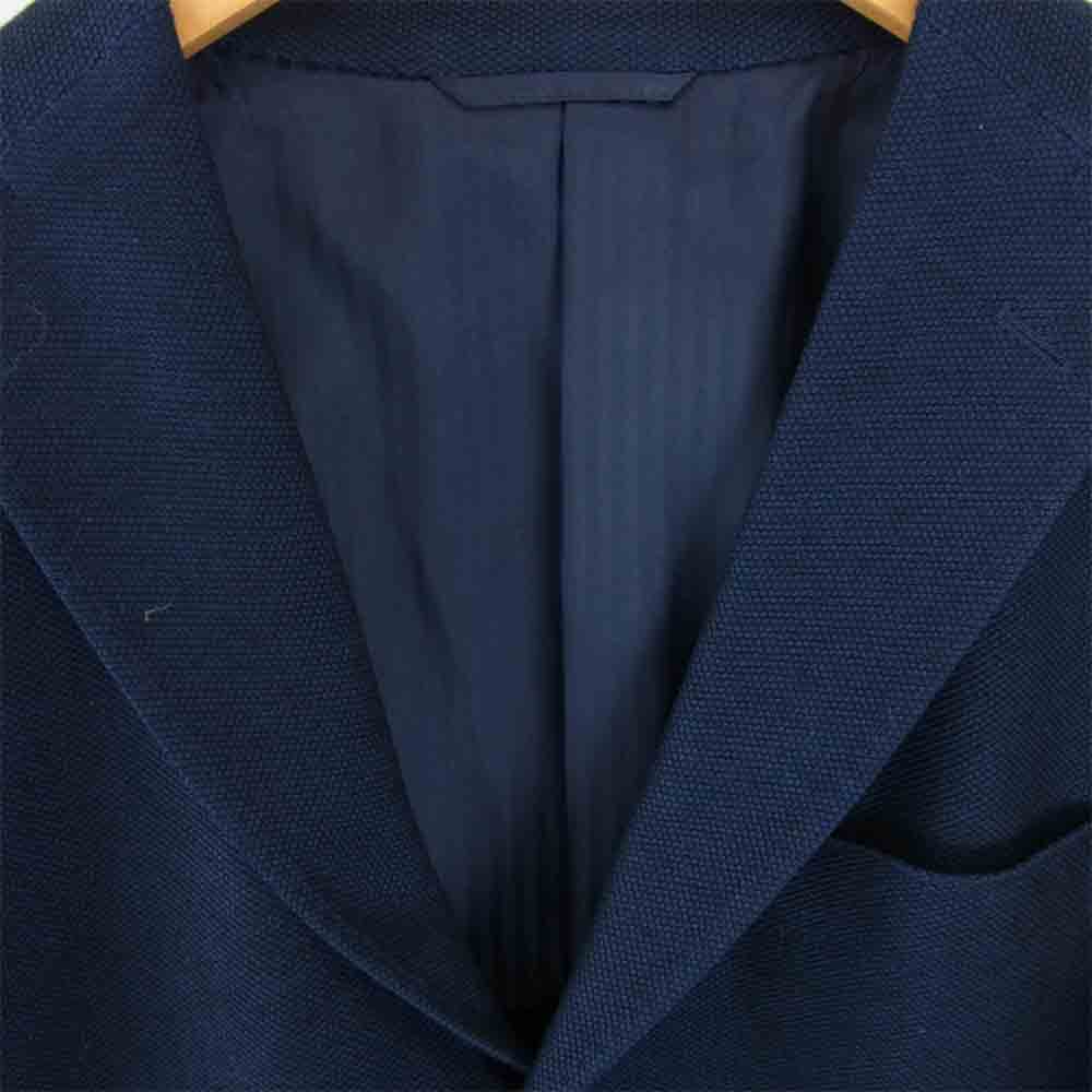 SHIPS シップス 鹿の子 ストレッチ 3B テーラード ジャケット ネイビー系【中古】