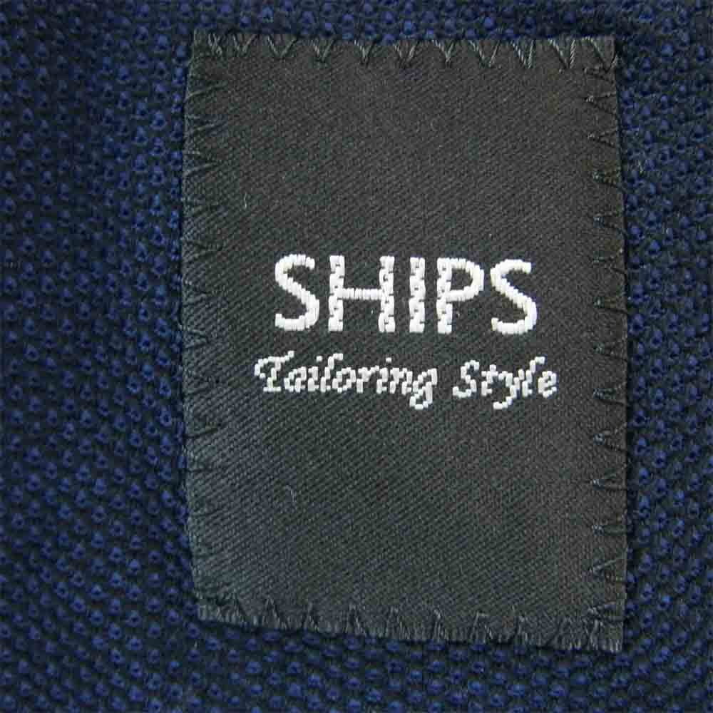 SHIPS シップス 鹿の子 ストレッチ 3B テーラード ジャケット ネイビー系【中古】