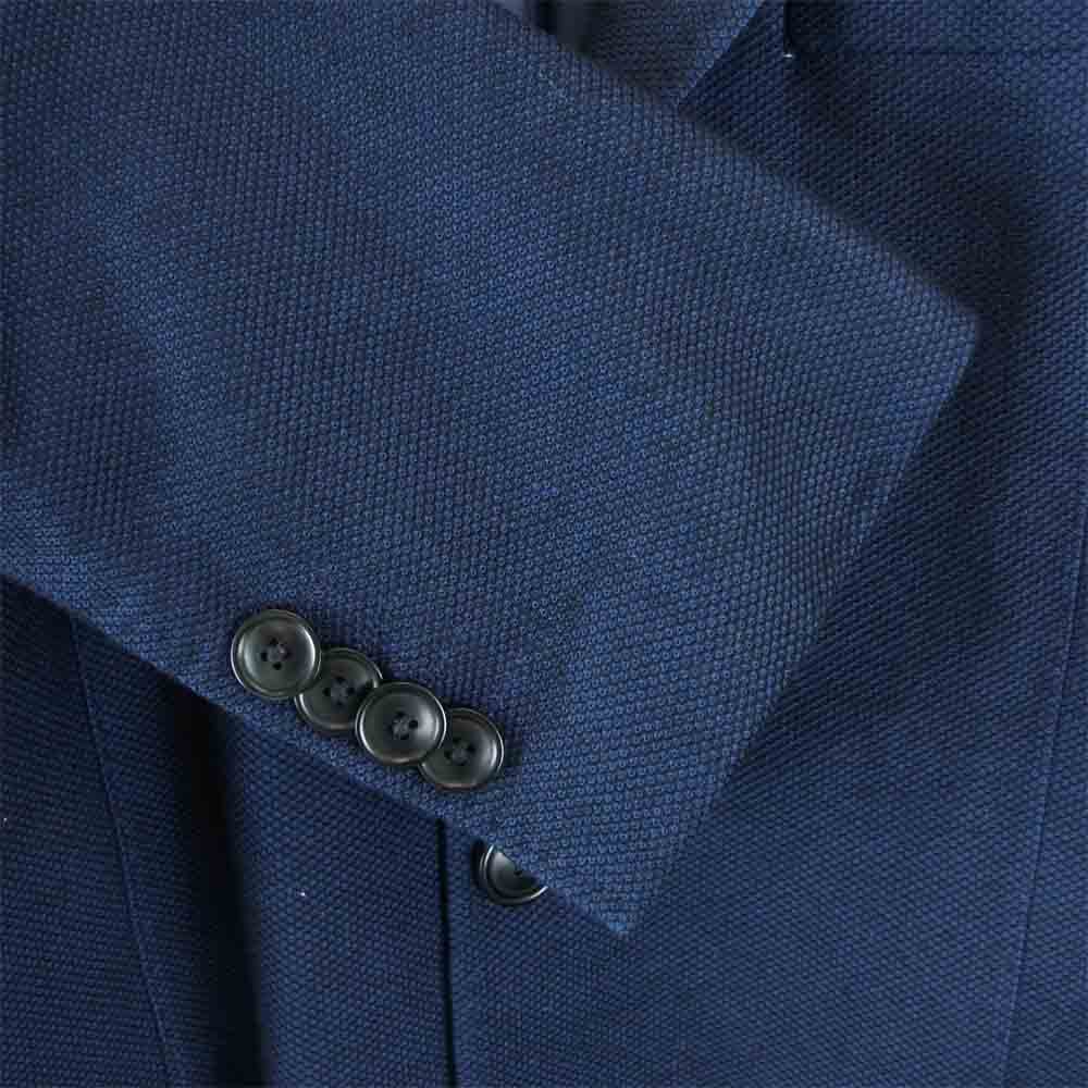 SHIPS シップス 鹿の子 ストレッチ 3B テーラード ジャケット ネイビー系【中古】