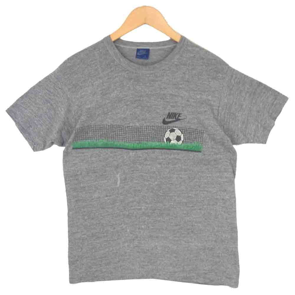 NIKE ナイキ 80s 紺タグ サッカー プリント 霜降り Tシャツ グレー系 L【中古】