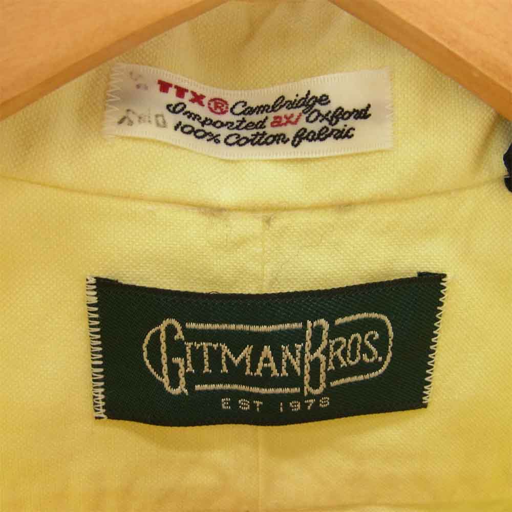 ギットマンブラザーズ ボタンダウン コットン シャツ イエロー系 32 14 1/2【中古】