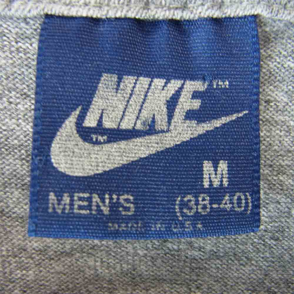 NIKE ナイキ 80s USA製 紺タグ ロゴ プリント 霜降り Tシャツ グレー系 M【中古】