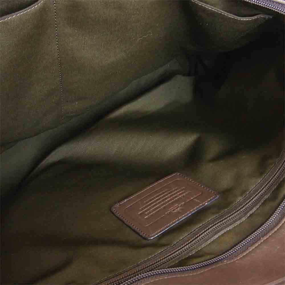 COACH コーチ 2way トート ショルダー ビジネス バッグ ネイビー系 ブラウン系【中古】
