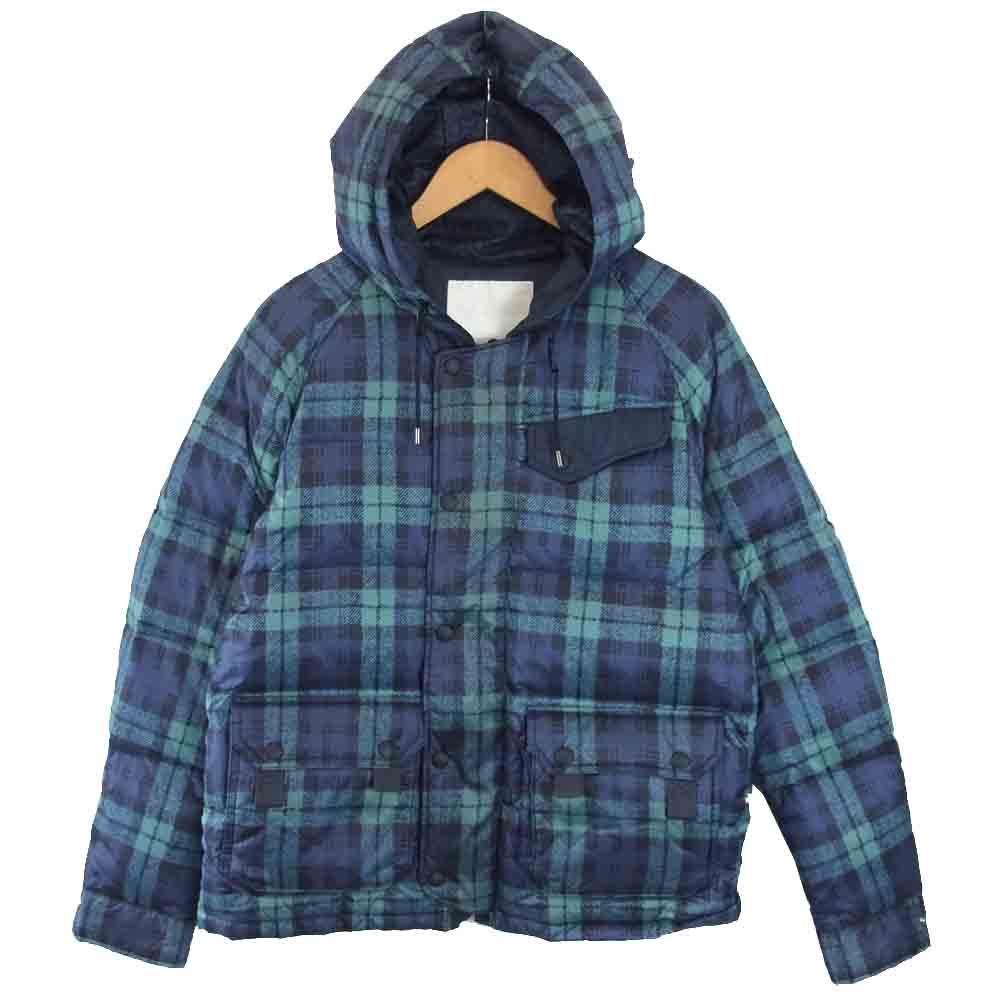 WHITE MOUNTAINEERING ホワイトマウンテニアリング WM1373231 チェック ダウンジャケット グリーン系 ネイビー系【中古】