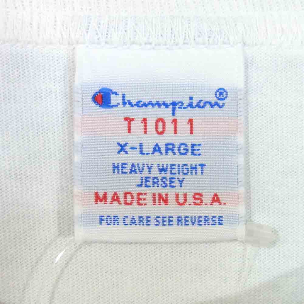 Champion チャンピオン ポケット付き ロングスリーブ Tシャツ ホワイト系 XL【新古品】【未使用】【中古】