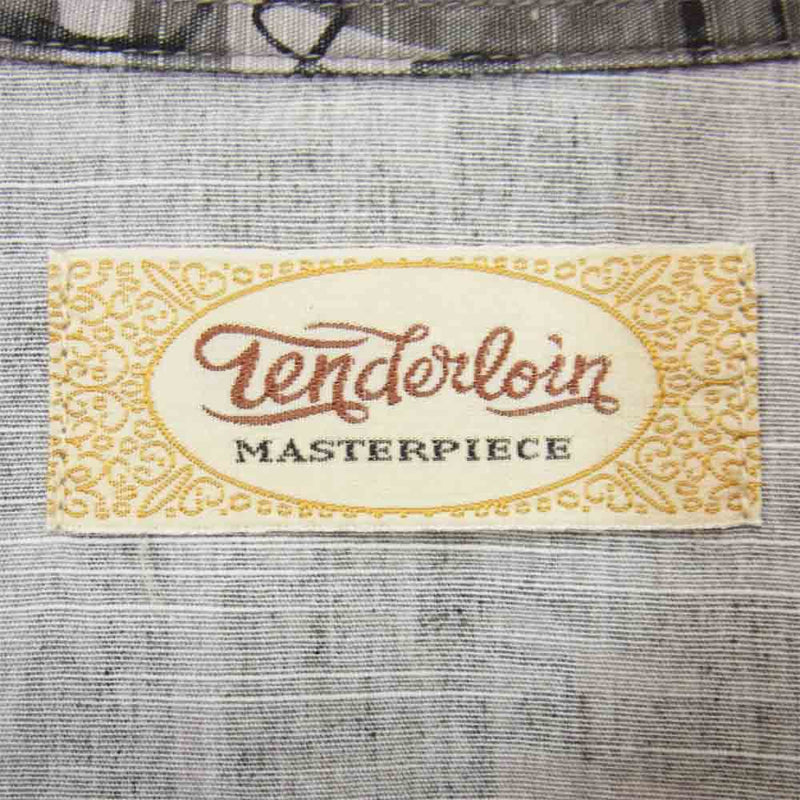 TENDERLOIN テンダーロイン 20SS SHT AS L/S 総柄 長袖 シャツ グレー系 L【新古品】【未使用】【中古】