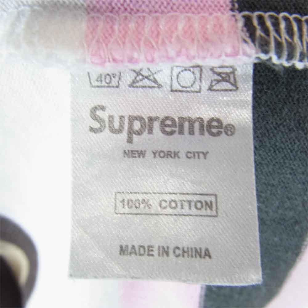 Supreme シュプリーム ボーダー ポロシャツ ホワイト系 ピンク系 XL【中古】