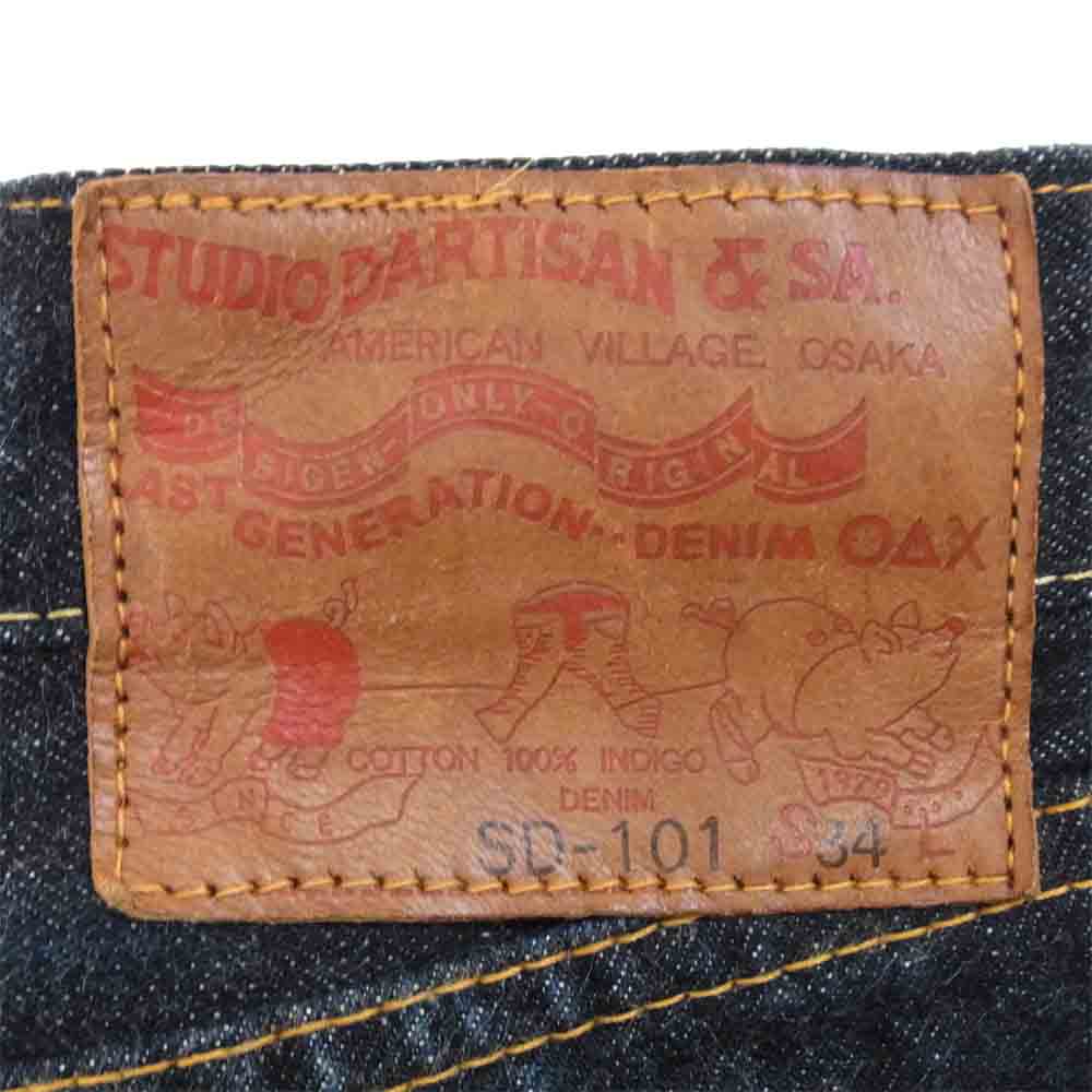 STUDIO D’ARTISAN ステュディオダルチザン SD-101 15oz レギュラー ストレート ボタンフライ インディゴブルー系 34【中古】