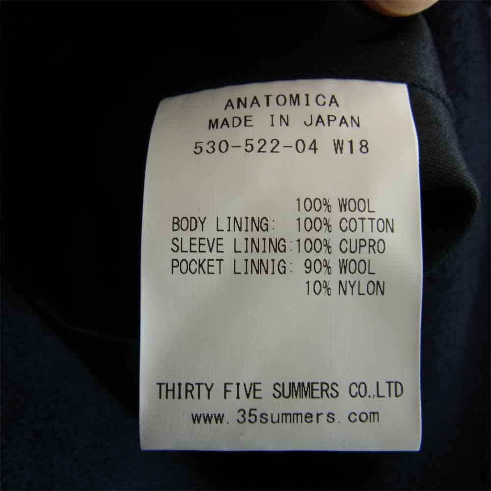 アナトミカ 19AW 530-522-04 Pコート ウール Pea Coat 海軍 USN スターボタン ネイビー系 ネイビー系 40【新古品】【未使用】【中古】