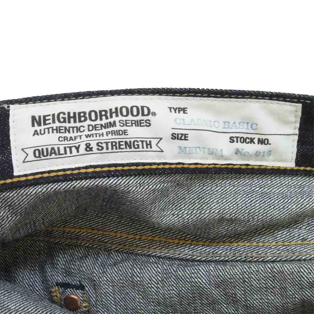 NEIGHBORHOOD ネイバーフッド 16AW 162DCNH-PTM07 リジッド クラシック ベーシック デニム パンツ RIGID CLASSIC BASIC DENIM PANTS インディゴブルー系 M【中古】