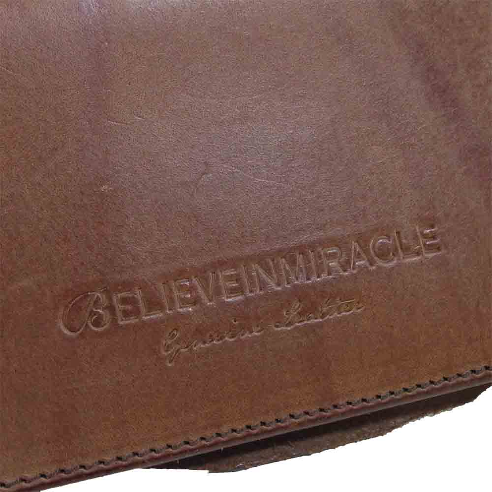 ビリーブインミラクル ロング ウォレット 長財布 レザー ウォレット ライトブラウン系【中古】