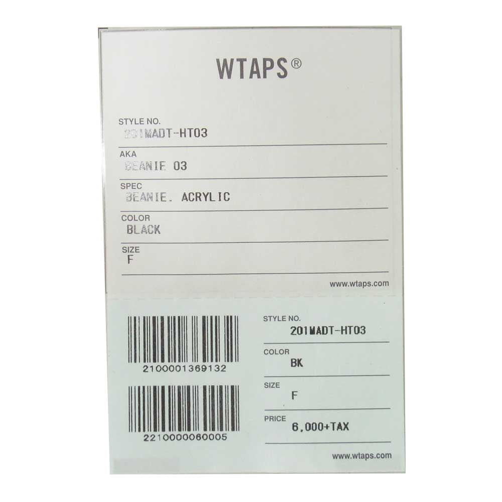 WTAPS ダブルタップス 20SS 201MADT-HT03 ビーニー BEANIE ニット帽 ワッペン ブラック系 00【新古品】【未使用】【中古】