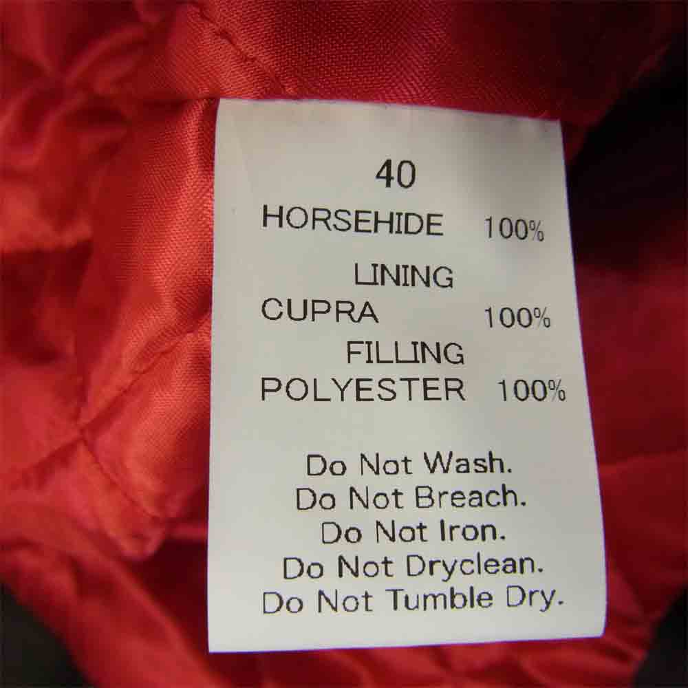 ファインクリークアンドコー ACJK008 Tylor ホースハイド シングル レザー シングル ライダース ジャケット ブラック系 40【新古品】【未使用】【中古】