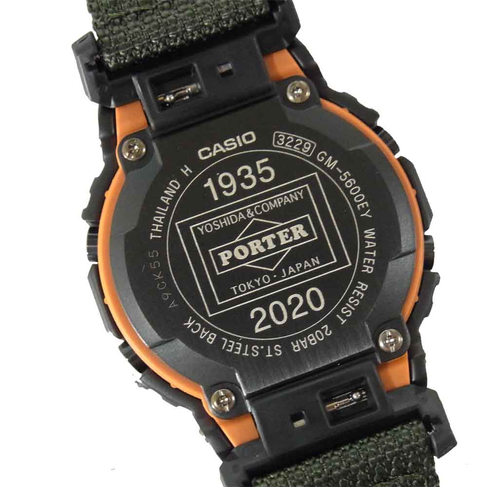 G-SHOCK ジーショック GM-5600EY-1JR × ポーター PORTER 85th Special Edition 時計 黒×カーキ系【新古品】【未使用】【中古】