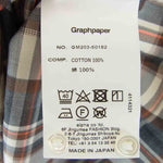 GRAPHPAPER グラフペーパー GM203-50182 THOMAS MASON for GP Oversized Band Collar Shirt オーバーサイズ バンドカラー シャツ GRY × ORG F【新古品】【未使用】【中古】