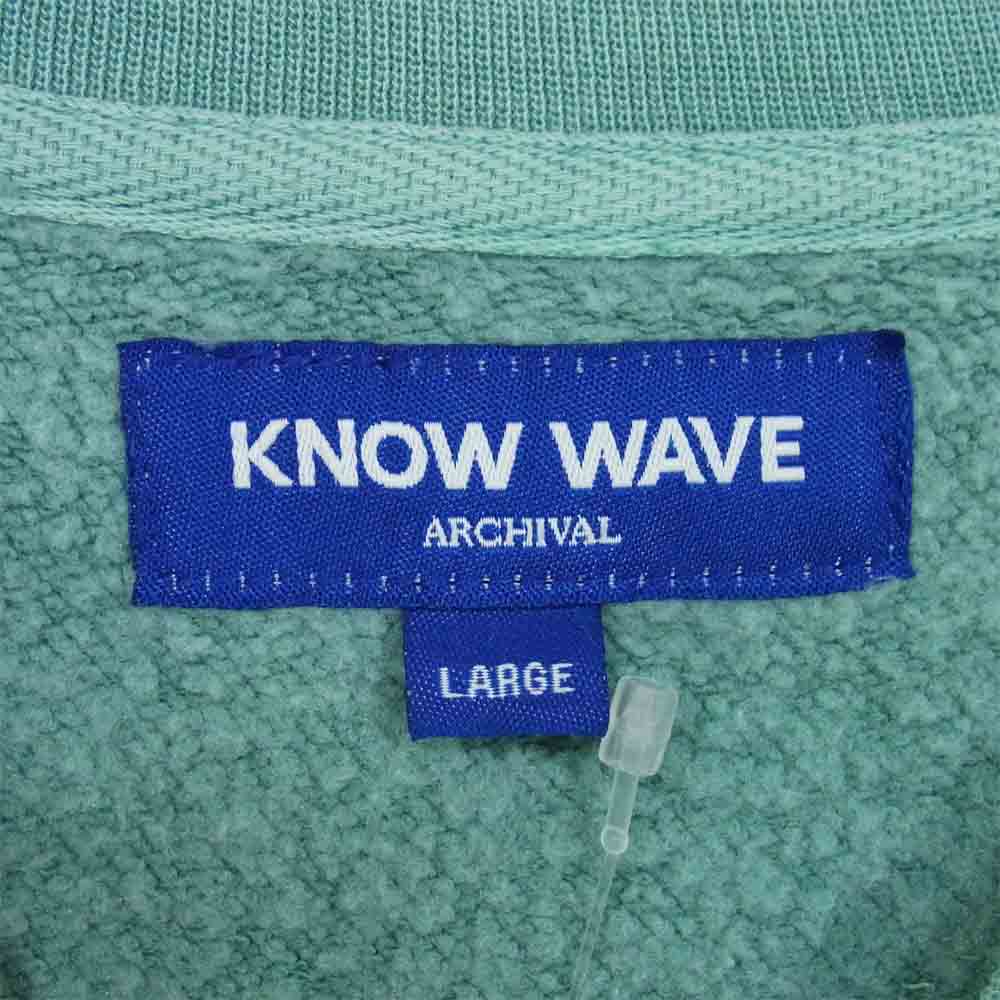 ノウウェーブ kfa-1950 Branches Crewneck ロゴ プリント クルーネック スウェット ライトグリーン系 L【新古品】【未使用】【中古】