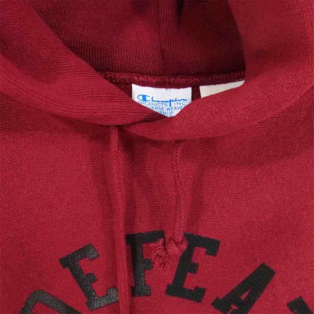 UNDEFEATED アンディフィーテッド C8-Q141 × CHAMPION チャンピオン ARCH LOGO RW HOOD SWEAT アーチ ロゴ パーカー ワインレッド系 L【新古品】【未使用】【中古】