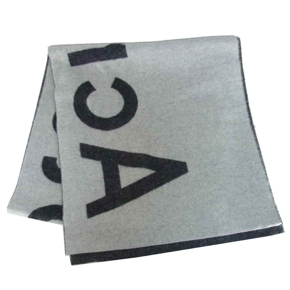 ACNE STUDIOS アクネストゥディオズ Toronty Logo wool blend scarf ロゴ ウール スカーフ ストール マフラー ブラック系【新古品】【未使用】【中古】