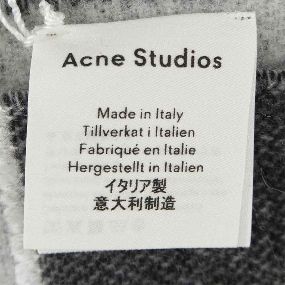 ACNE STUDIOS アクネストゥディオズ Toronty Logo wool blend scarf ロゴ ウール スカーフ ストール マフラー ブラック系【新古品】【未使用】【中古】