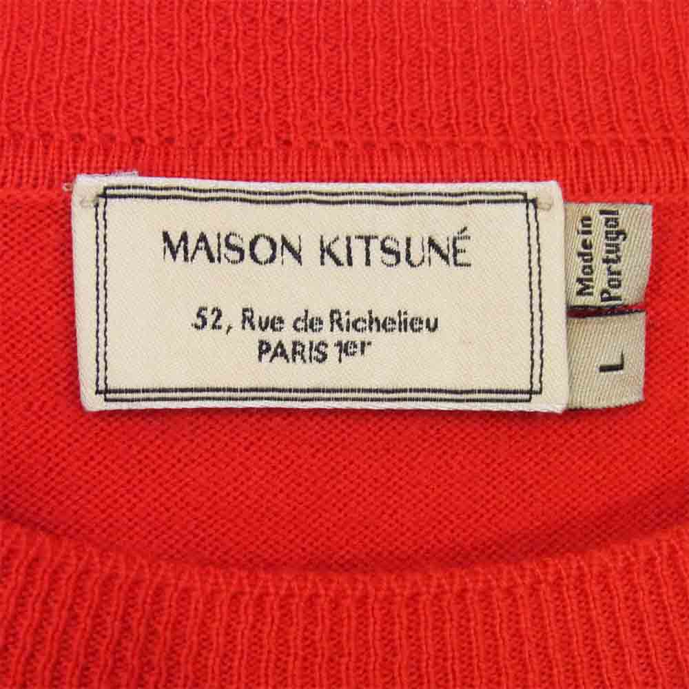 MAISON KITSUNE メゾンキツネ ウール ニット レッド系 L【極上美品】【中古】
